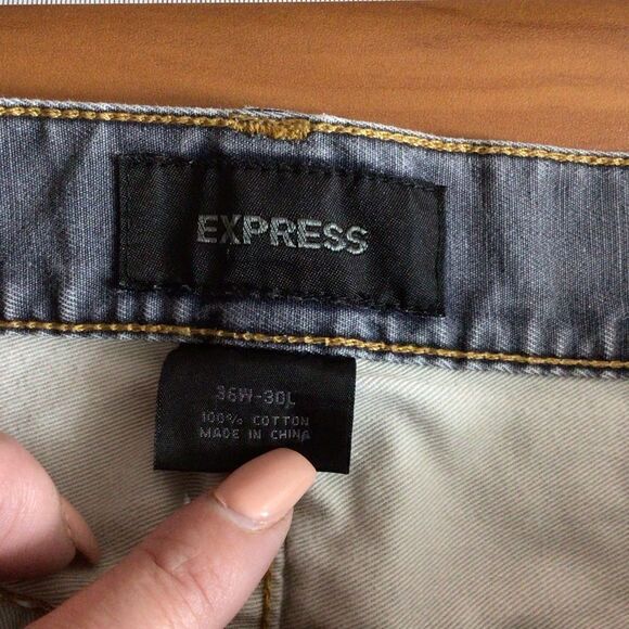 Mens Express Gray Wash Loose Fit‎ Jeans Size 36/30 - Picture 5 of 6